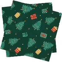 Tovaglioli 16,5 x 16,5 cm con alberi di Natale - 20 pezzi
