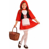 Costume di Cappuccetto Rosso con mantellina e grembiule per bambina
