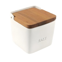 Saliera bianca con coperchio Salt