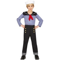 Costume da marinaio con sciarpa rossa per bambini