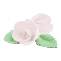 Cialde floreali colorate a forma di rosa con foglie - Scrapcooking - 4 pezzi