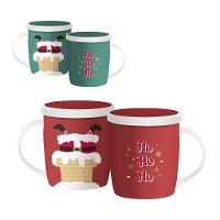 Tazza di Natale da 350 ml HoHoHo con Babbo Natale con filtro per tè - 1 pezzo