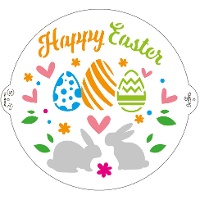 Stencil rotondo di 25 cm per Pasqua - Decora
