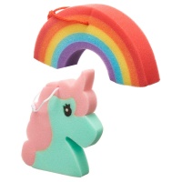 Spugna da bagno per bambini Unicorno o arcobaleno - 1 pz.