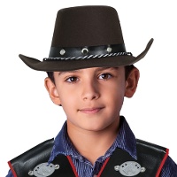 Cappello da cowboy marrone scuro per bambino