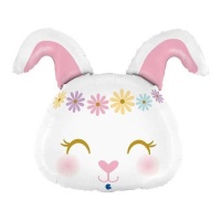 Palloncino bianco happy bunny 59 cm - Grabo