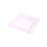 Piatti quadrati di plastica trasparente da 17 cm - 4 pz.