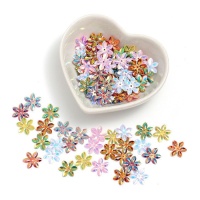 Paillettes fiore multicolore 3D da 1,2 cm - 5 gr
