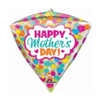 Palloncino a forma di diamante Orbz con messaggio Happy Mothers Day 38 x 43 cm - Anagramma