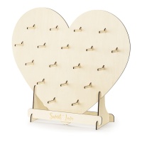 Espositore a forma di cuore in legno 65 x 59 cm - PartyDeco