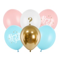 Palloncini in lattice ragazzo o ragazza 30 cm - PartyDeco - 6 pezzi