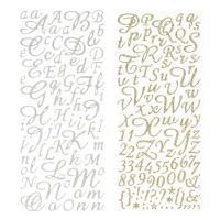 Adesivi calligrafici con glitter - 2 fogli