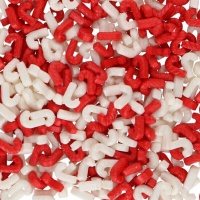 Spolverini di Natale 3D lisci bianchi e rossi 56g - Wilton