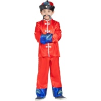 Costume da cinese mandarino rosso e blu per ragazzi