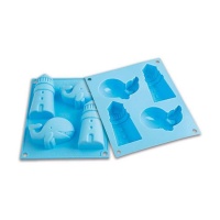 Stampo Happy Sea in silicone da 15 x 17,5 cm - Silikomart - 4 cavità