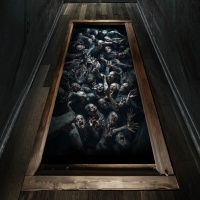 Decorazione adesiva per pavimento con zombie di 90 x 30 cm