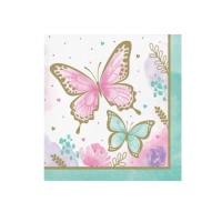 Tovaglioli Butterfly Shimmer da 16,5 x 16,5 - 16 unità