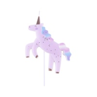Candelina unicorno lilla da 10 x 8 cm - PME - 1 unità