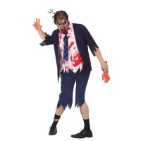 Costume zombie studente con uniforme da uomo