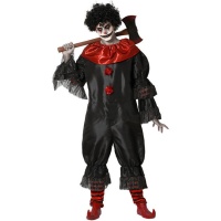 Costume da clown nero e rosso per uomo