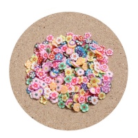 Bottoni decorativi fiori multicolori da 0,5 cm