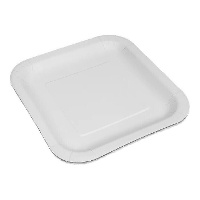 Piatti quadrati in cartone bianco di 20 cm - 25 pezzi