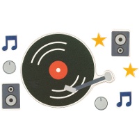 Decorazione di zucchero 2D per torta Disco - 7 pezzi