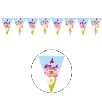 Striscione in plastica con unicorno e castello - 2,3 m