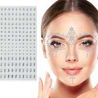 Gioielli adesivi per il viso con brillanti assortiti