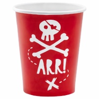 Bicchieri con teschio pirata da 220 ml - 6 unità