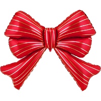 Palloncino a fiocco con righe dorate 1,39 x 1,11 m