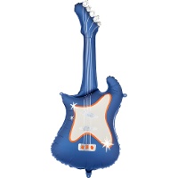 Palloncino a forma di chitarra blu navy con dettagli olografici da 41 x 105 cm