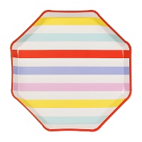 Piatti a righe multicolore 24,5 cm - 6 pezzi