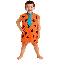Costume da Cavernicolo arancione con cravatta per bambini