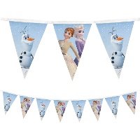 Ghirlanda di bandierine Frozen con Elsa, Anna e Olaf - 1,8 m
