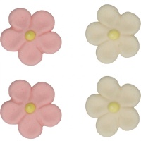 Margherite in pasta di zucchero rosa e bianche - FunCakes - 12 pezzi