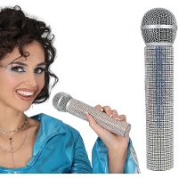 Microfono scintillante con strass - 21 cm