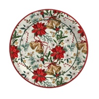 Piatti di Natale con fiori e campane di 18 cm - 8 pezzi