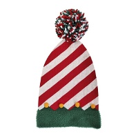 Cappello natalizio a righe con pompon