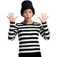 Maglietta a righe bianche e nere per bambini