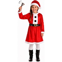 Costume da Mamma Natale con copristivali per bambina