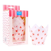Capsule di carta per tulipani per muffin di San Valentino - PME - 24 pz.