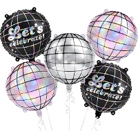 Bouquet di palloncini olografici a forma di palla da discoteca - 5 pezzi