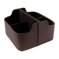 Organizzatore di comandi in similpelle 20 x 20 x 12 cm - 4 scomparti