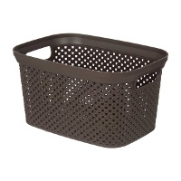 Organizer da bagno 23 x 16 x 12,5 cm con maniglie - marrone