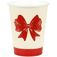 Bicchieri da 250 ml con fiocco natalizio - 6 pezzi