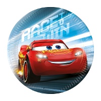 Piatti Cars blu da 20 cm - confezione da 8
