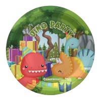 Piatti da collezione Dino Party di 18 cm - 8 pezzi