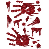 Decorazione adesiva di sangue con glitter di 40 x 30 cm