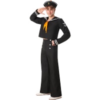Costume da marinaio dorato e nero per uomo